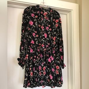 Free People black and pink floral dress